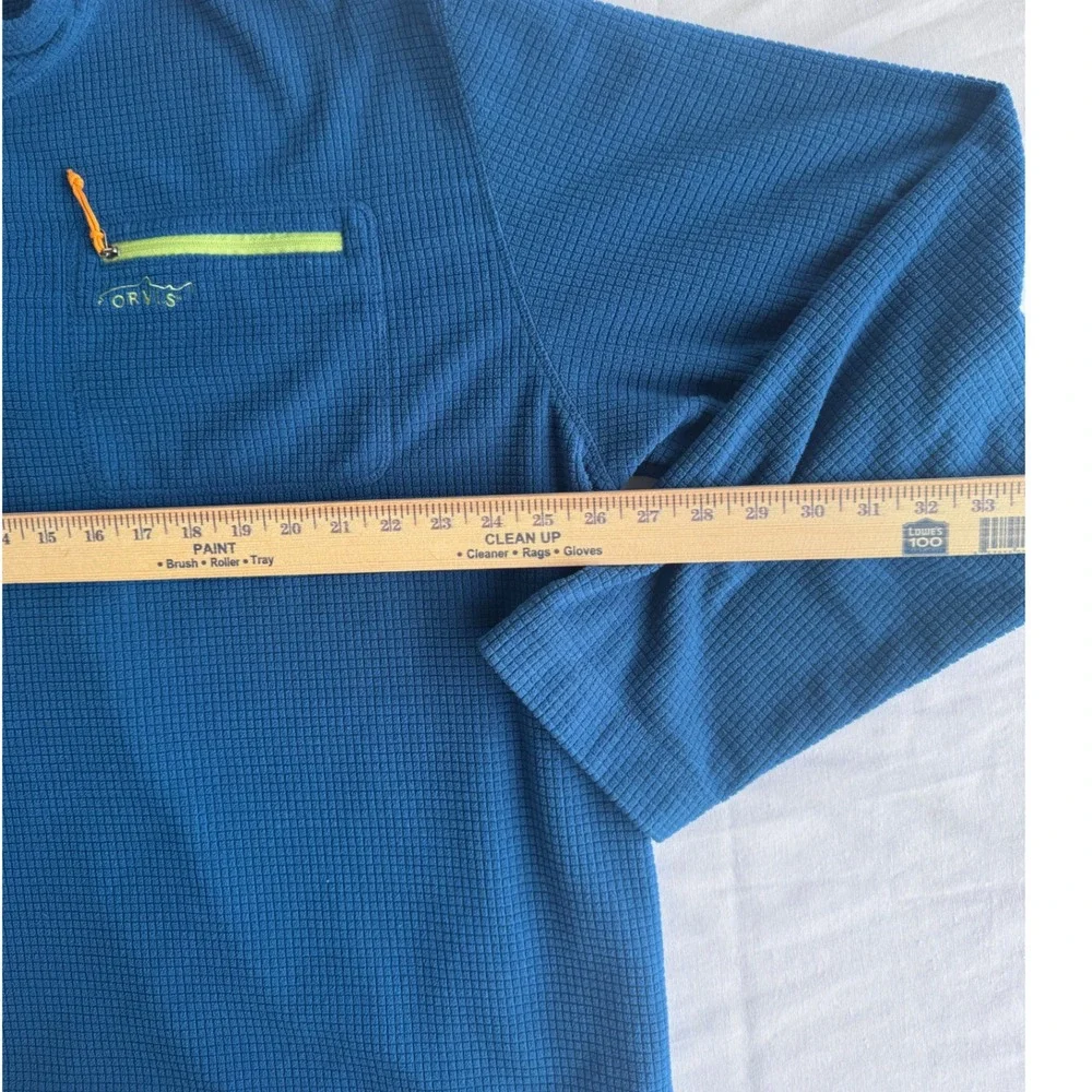 Orvis Trout Bum Fleece Pullover XXL Blue 1/4 Zip Outdoor Gorpcore Dadcore Hiking